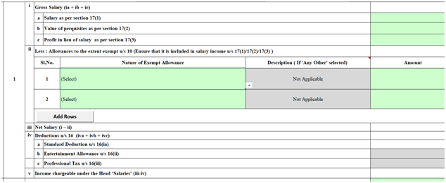 Standard Deduction for Salaried Individuals