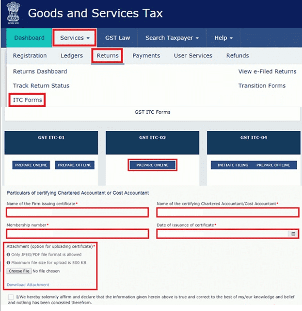 Transfer of Unutilized Input Tax Credit (ITC)