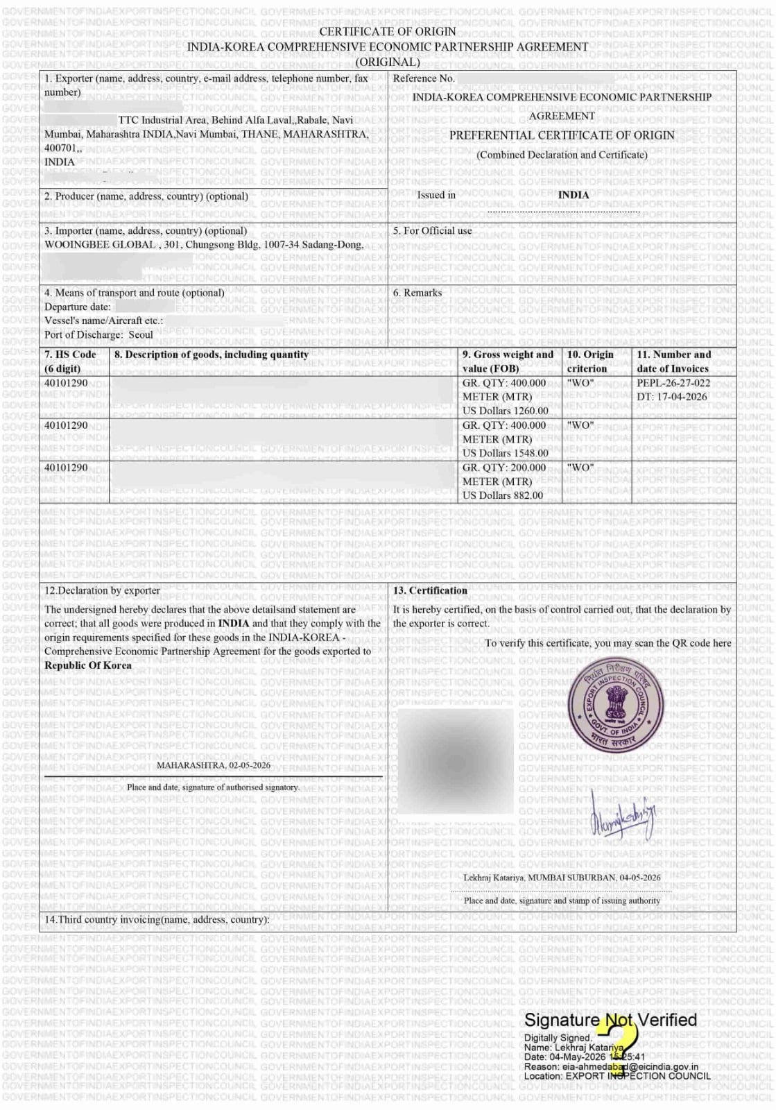 IKCEPA Certificate Sample