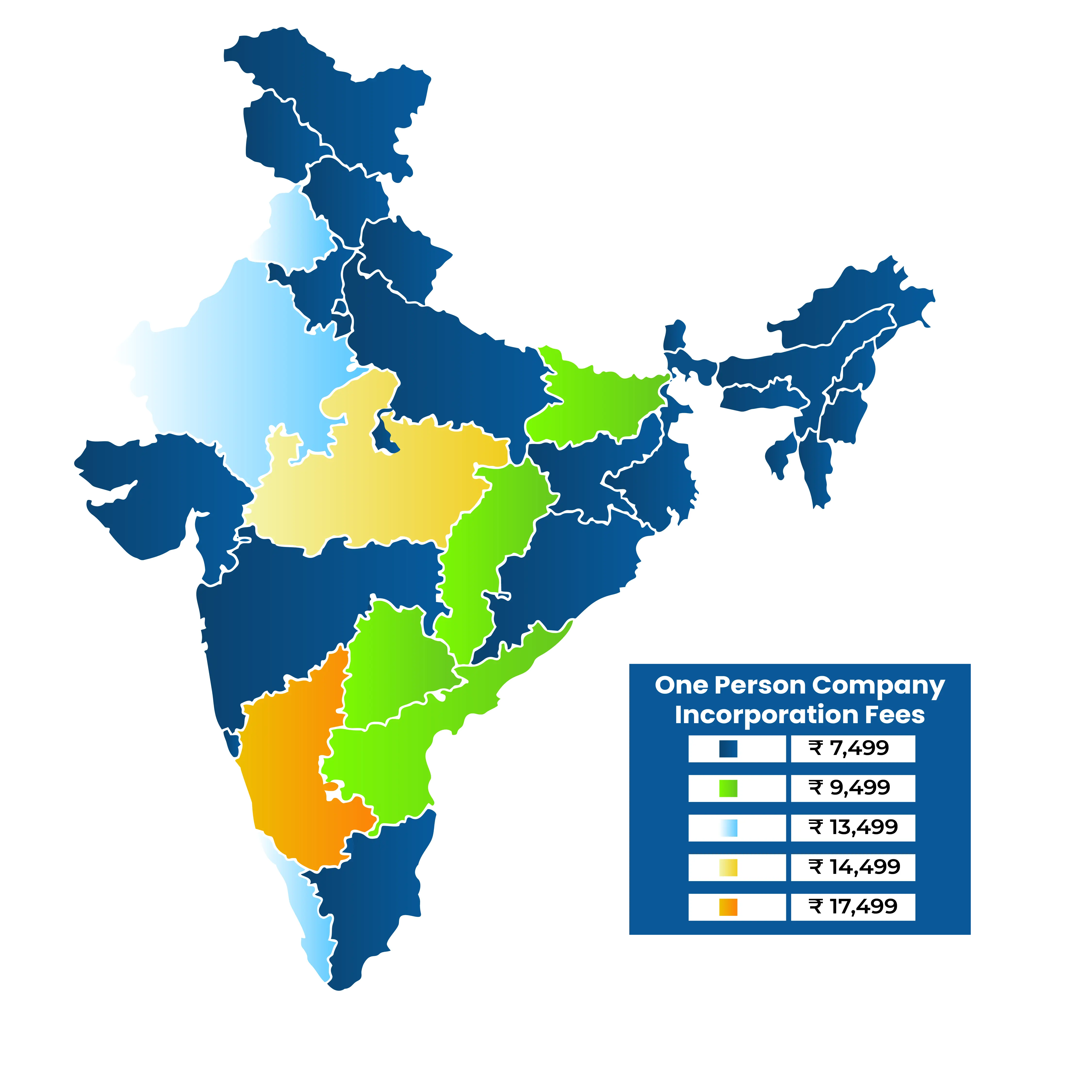 One Person Company registration state-wise fee chart in India