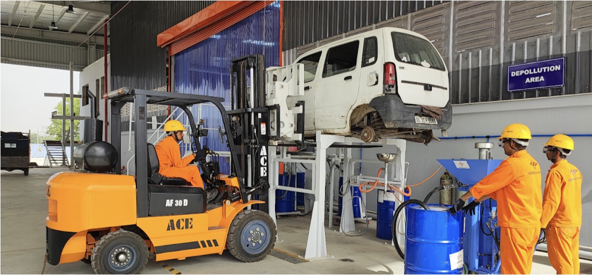 Depollution - Remove oil, fuel, coolants