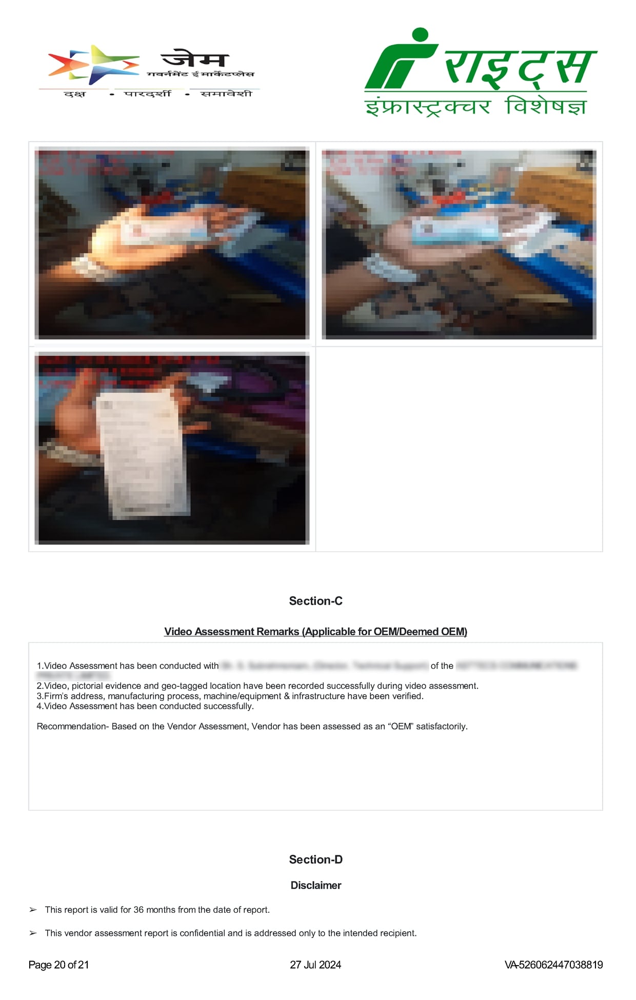 GeM Vendor Assessment Report 