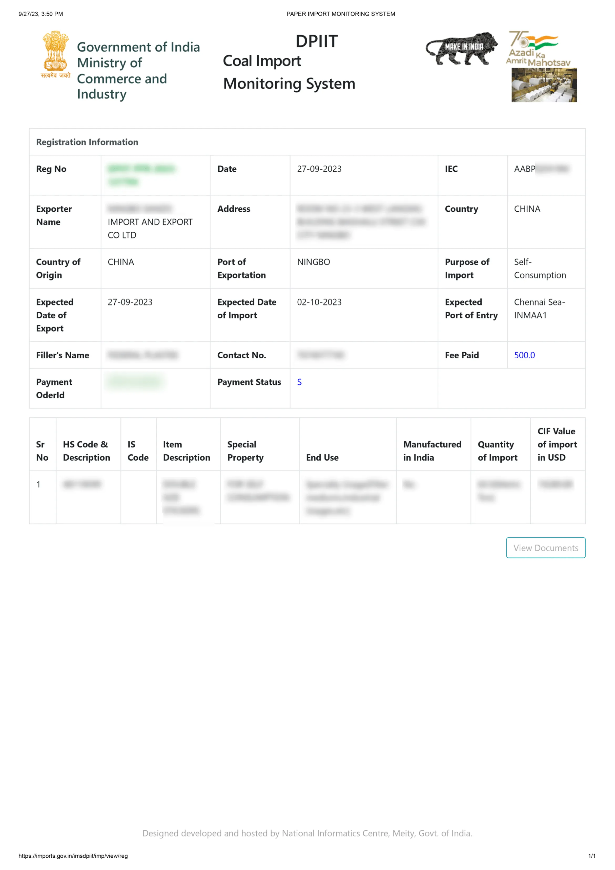 Coal Registration