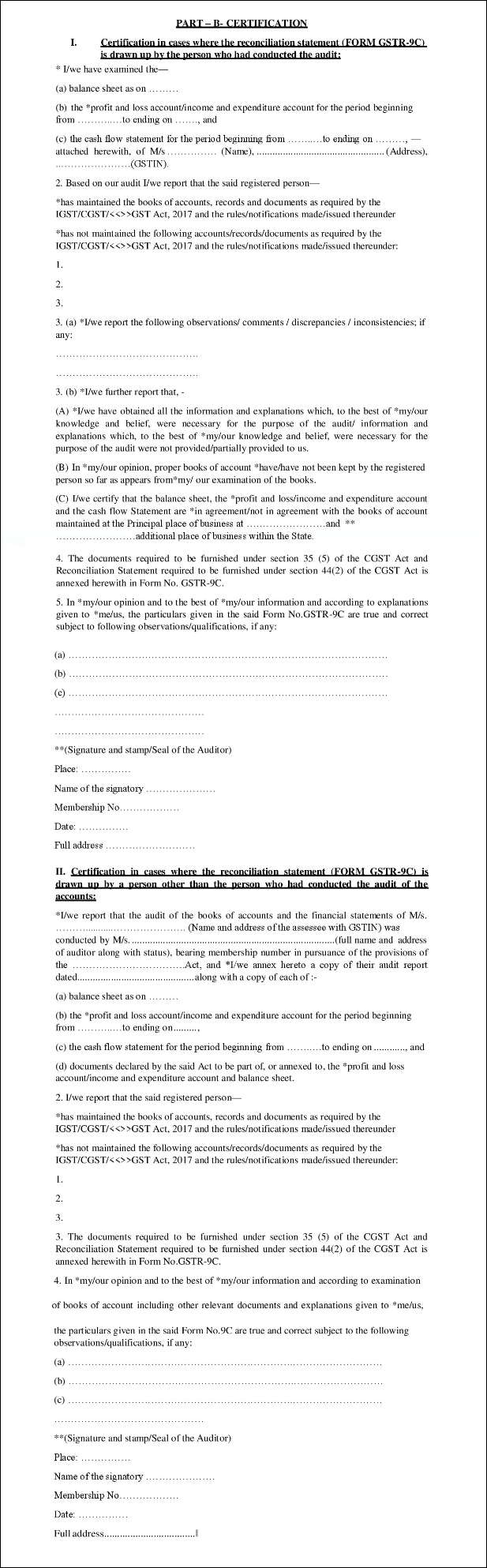 GSTR-9C Table