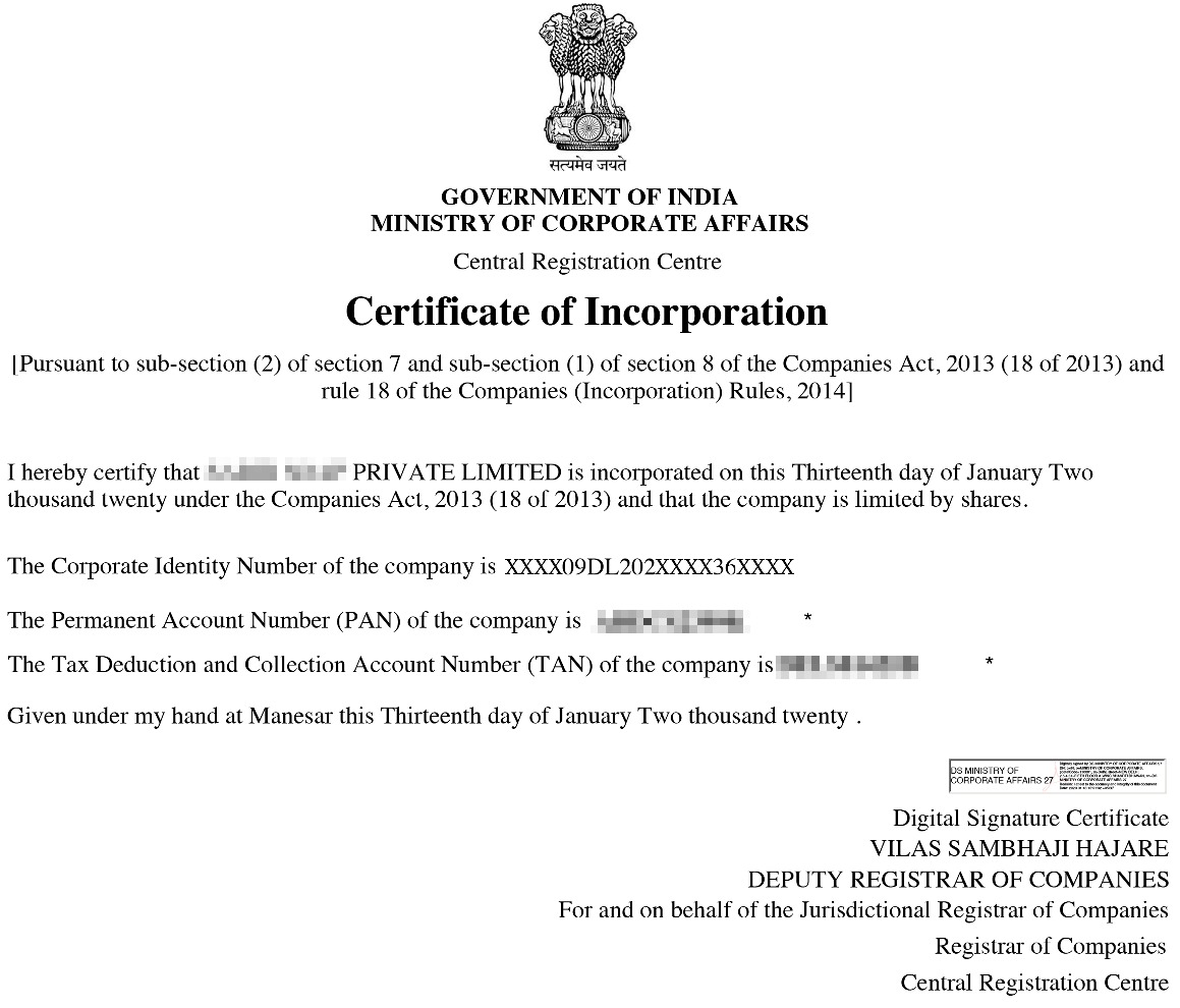 Pvt Ltd (Private Limited) Company sample